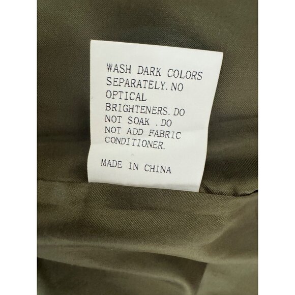 Olive Green Blazer Pom-Pom Fringe Cuffs Pockets Size M All-Season Office Jacket - Picture 10 of 10